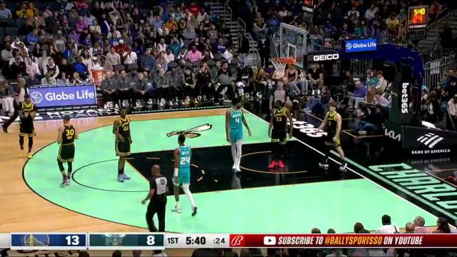 NBA常规赛：勇士vs黄蜂第1节中文解说回放