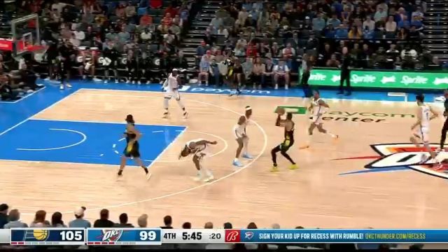 NBA常规赛：步行者vs雷霆第4节英文原声回放