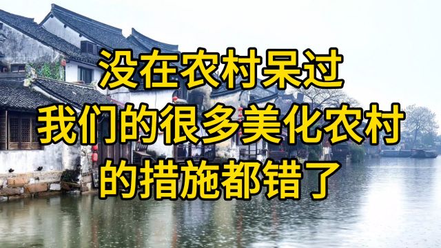 没在农村呆过我们的很多美化农村的措施都错了