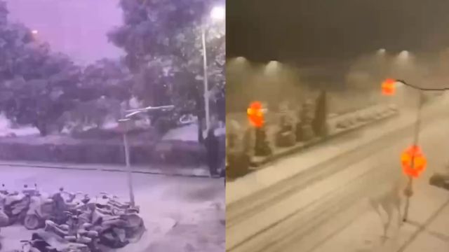 实拍!河南多地惊现“雷打雪”,河南多地大雪天电闪雷鸣