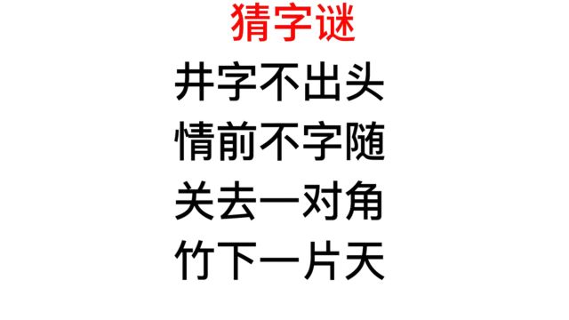 这个字谜开眼界,竹下一片天是什么字啊?