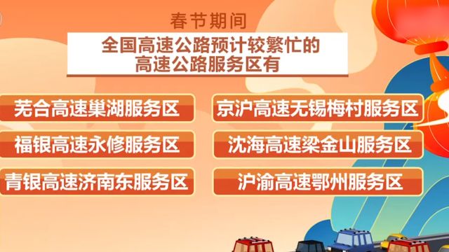 春节期间全国公路网运行研判分析报告发布,部分高速公路服务区春节期间较繁忙