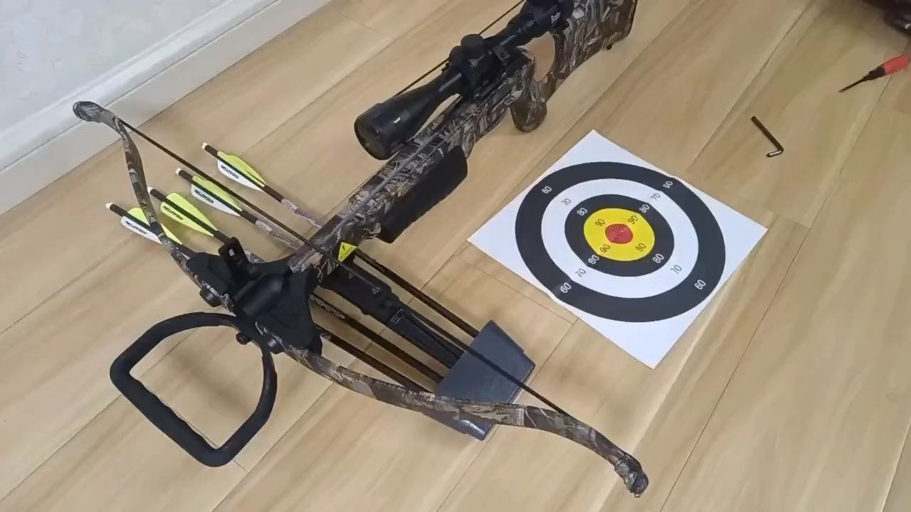 国外十字弩合法拍摄追风150/追风175反曲弩性能测试娱乐节目