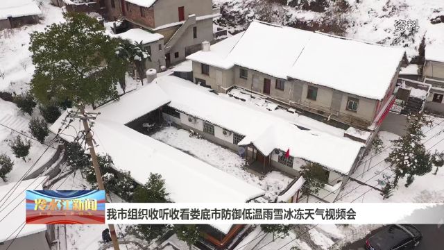 我市组织收听收看娄底市防御低温雨雪冰冻天气视频会