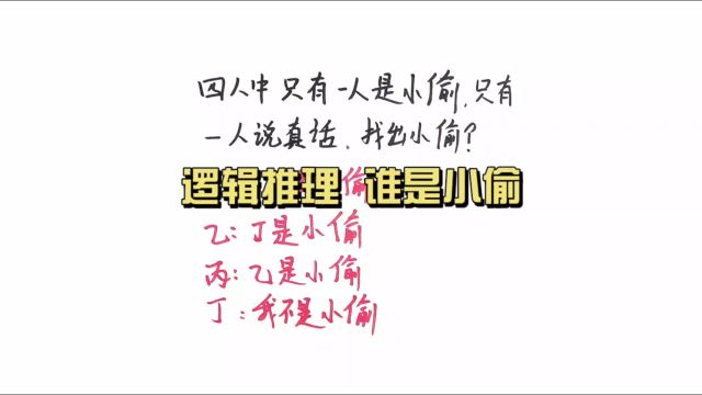 逻辑推理,找出谁是小偷.小学数学