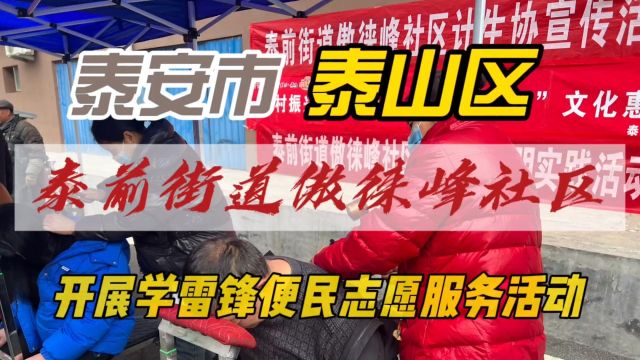 泰安市泰山区泰前街道傲徕峰社区开展学雷锋便民志愿服务活动