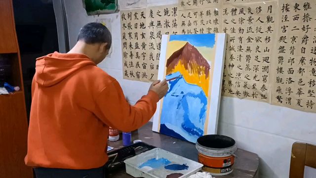 杨文林绘画艺术,日照金山第2集