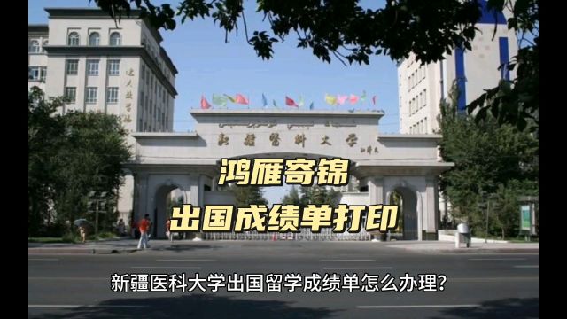 鸿雁寄锦出国留学中英文成绩单打印 新疆医科大学