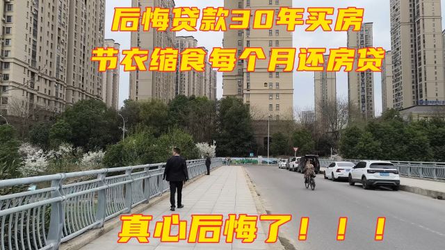 后悔贷款30年买房,节衣缩食每个月还房贷.真心后悔了!!!