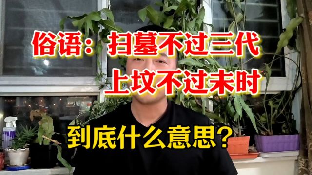 俗语扫墓不过三代,上坟不过未时!到底什么意思?