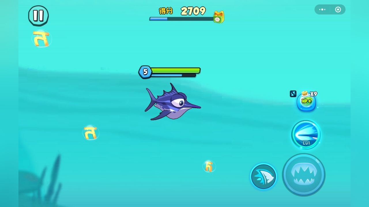 小旗鱼(鱼吃鱼小游戏) 真的是15级都不到啊98