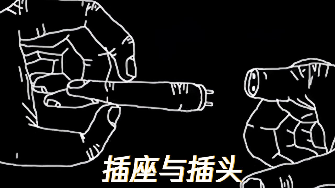 一堆插头和插座互通后,竟然形成了一只蜈蚣!