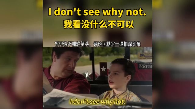 每日英语口语练习I don't see why not我看没什么不可以