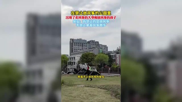 在禁止放风筝的公园里出现了卖风筝的大爷和放风筝的孩子保安:我禁止的是放风筝不禁止拿着风筝跑步.来源:(编辑:翟佳