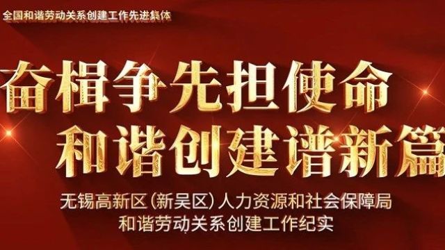 江苏省无锡高新区(新吴区)人力资源和社会保障局:奋楫争先担使命 和谐创建谱新篇