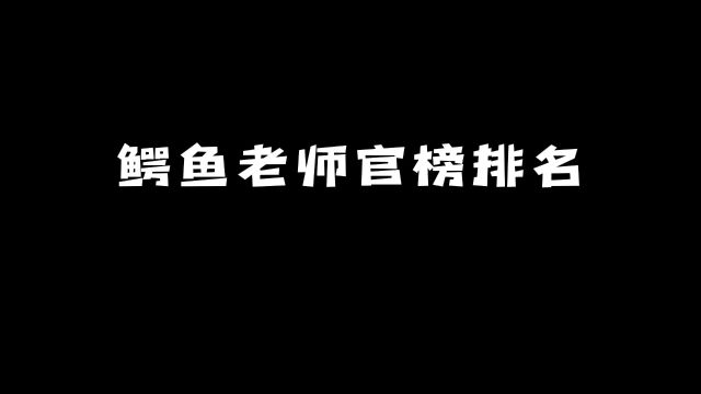 鳄鱼老师官榜排名:《鬼灭之刃》中究竟孰强孰弱?#动漫 #动漫推荐 #鬼灭之刃