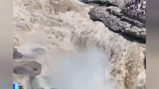 黄河上游降水影响,黄河壶口瀑布现“浊浪滔天金流飞瀑”景观