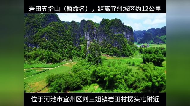 位于广西河池市宜州区刘三姐镇岩田村的五指山(暂时这样命名)