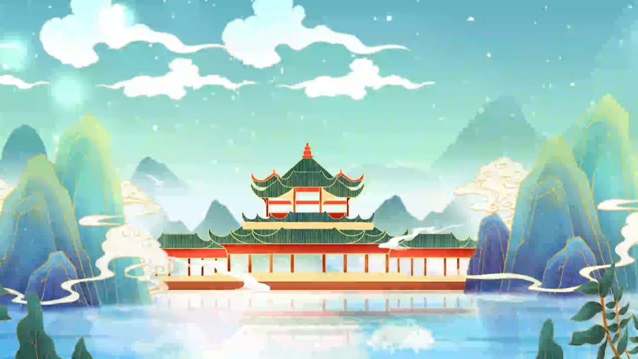 《岳阳楼记》诗词背景视频范仲淹岳阳楼记古诗词朗诵背景视频