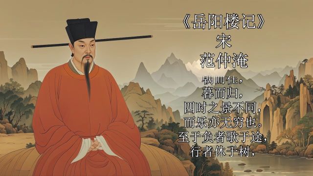 《岳阳楼记:巴陵胜景展画卷,迁客骚情蕴其间,志士情怀永流传》