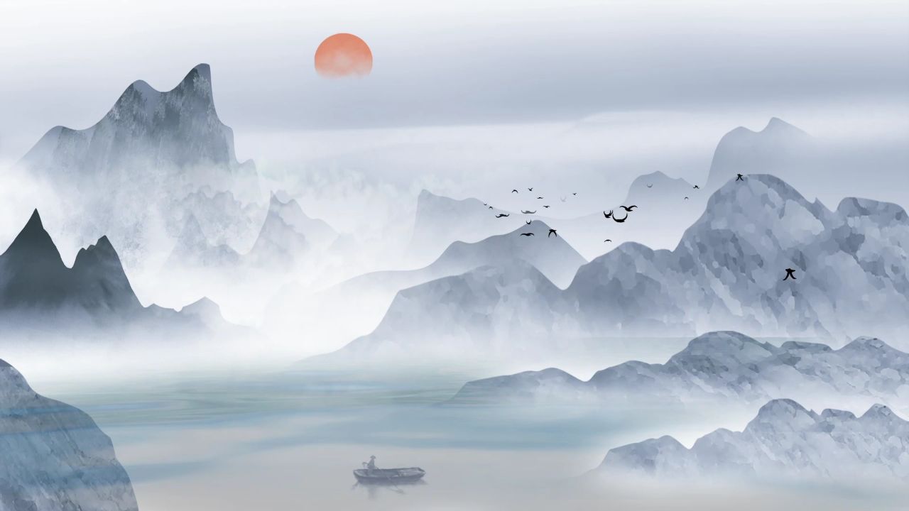 经典朗诵《中国话》背景视频