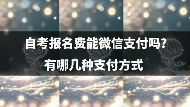 自考报名费能微信支付吗?有哪几种支付方式