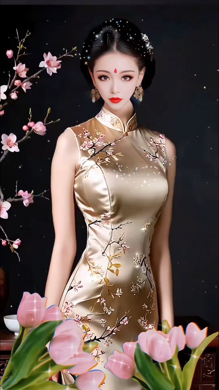 孟潞旗袍别有一番韵味