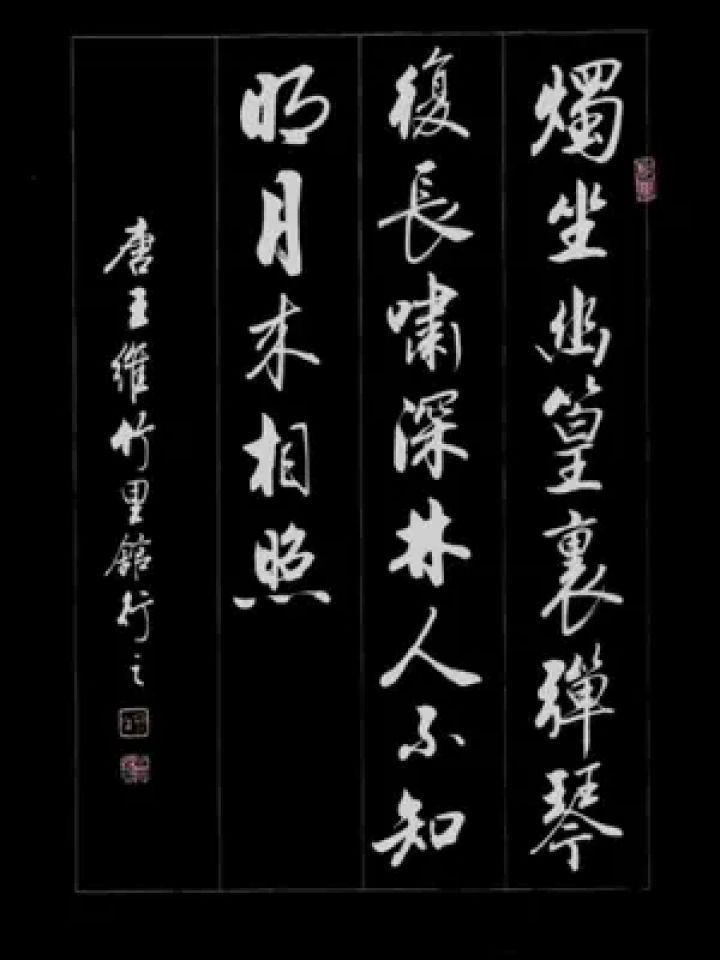 深林人不知,明月来相照 #行书 #古诗词