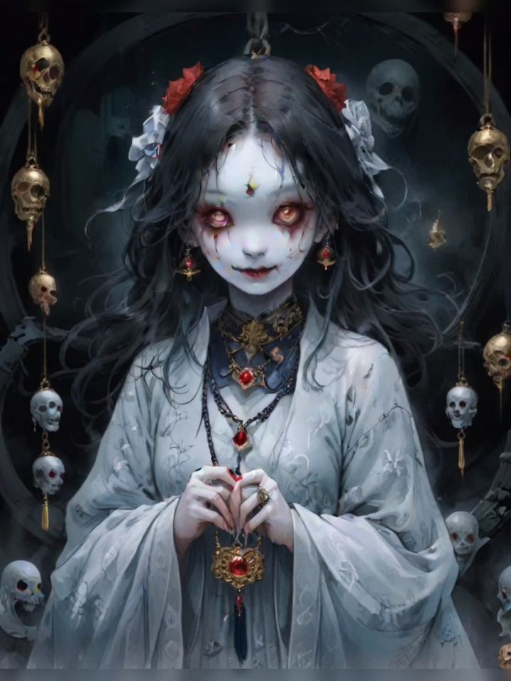 ai生成的恐怖女鬼