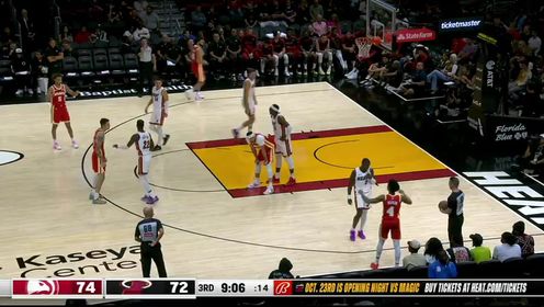 迈阿密热火_NBA季前赛：老鹰111-120热火_【回放】NBA季前赛：老鹰vs热火第3节英文原声回放_高清