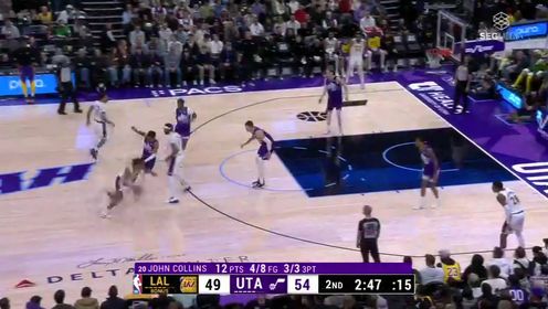 《NBA全场集锦》【回放】NBA常规赛：湖人vs爵士第2节英文原声回放