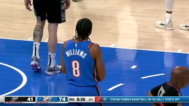 NBA常规赛：马刺vs雷霆第3节英文原声回放