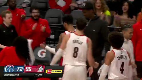 《NBA全场集锦》NBA常规赛：奇才vs开拓者第4节英文原声回放