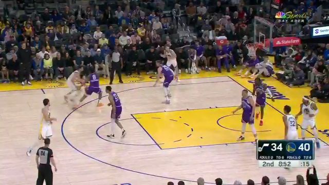 NBA常规赛：爵士vs勇士第2节中文解说回放