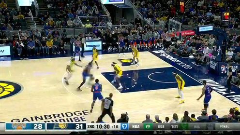 《NBA全场集锦》NBA常规赛：尼克斯vs步行者第2节英文原声回放
