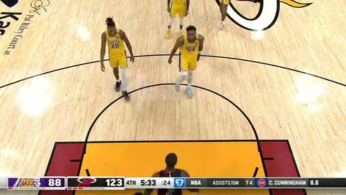《迈阿密热火》【回放】NBA常规赛：湖人vs热火第4节英文原声回放