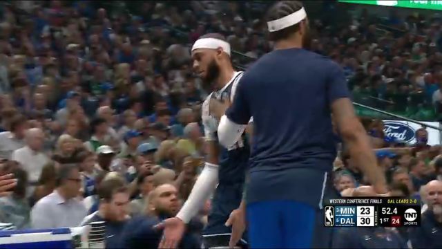 NBA季后赛：森林狼vs独行侠第1节英文原声回放