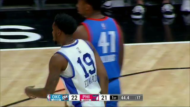 NBA夏季联赛：雷霆vs76人第1节英文原声回放