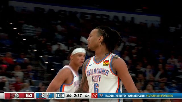 全都是致敬！杰林与特雷曼三分火力全开 雷霆建立恐怖62分领先优势