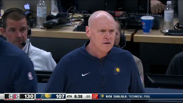 NBA常规赛：快船vs步行者第4节英文原声回放