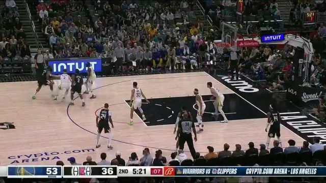 勇士vs快船第2节英文原声回放