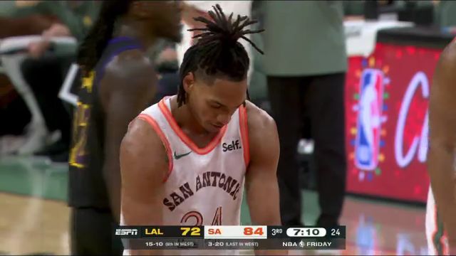 NBA常规赛：湖人vs马刺第3节中文解说回放
