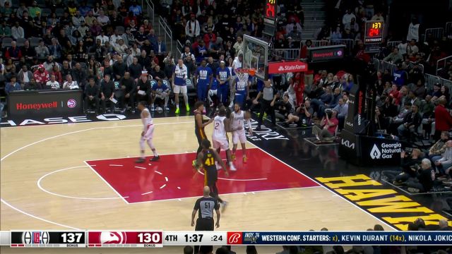 威震天在此！威少对位特雷-杨送正面大帽 快船趁势反击轻松取分