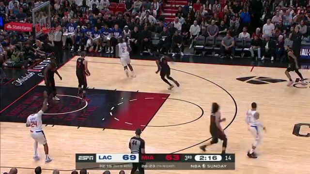 NBA常规赛：快船vs热火第3节英文原声回放