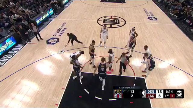 NBA常规赛：掘金vs快船第1节英文原声回放
