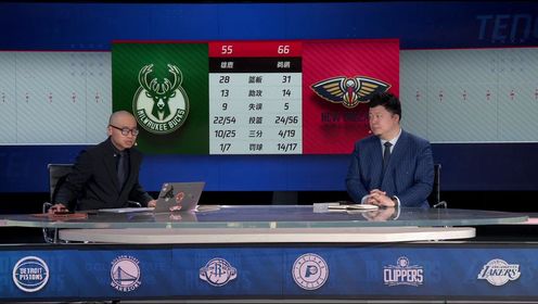 《NBA全场集锦》【回放】NBA常规赛：雄鹿vs鹈鹕第3节中文解说回放