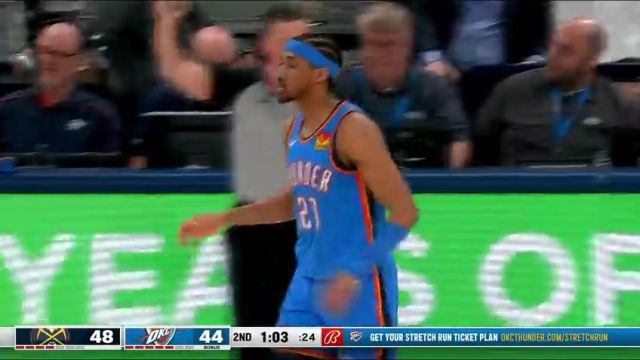 NBA常规赛：掘金vs雷霆英文原声全场回放