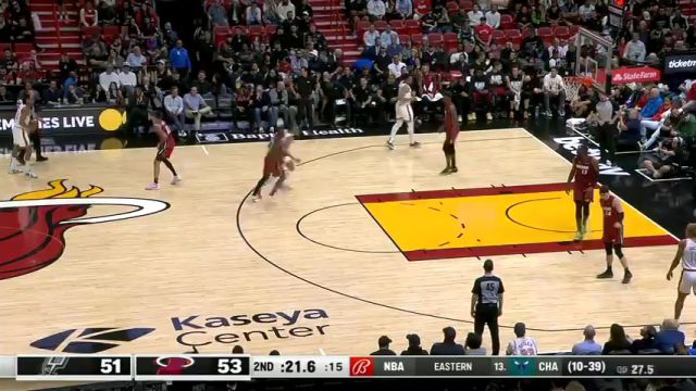 马刺vs热火第2节英文原声回放