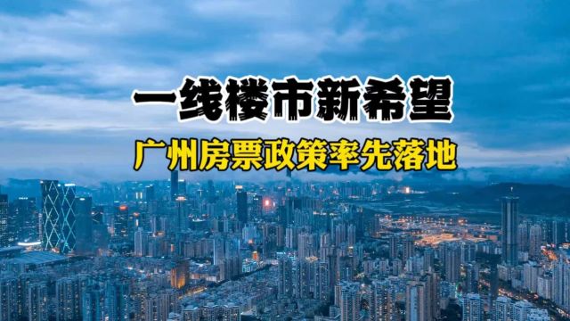 大招:广州房票政策落地,一线城市楼市迎来新动能!