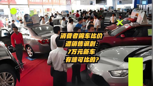 消费者购车比价遭销售讽刺:7万元新车,有什么可比的?